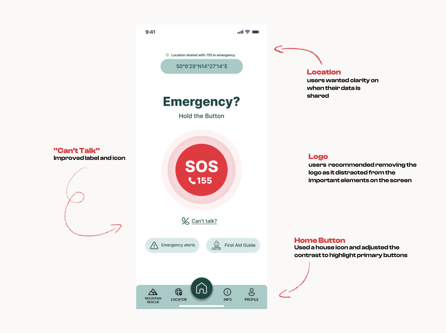 Záchranka emergency app redesign